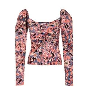 A.L.C. Chandler Top $325 Dark Navy & Chestnut